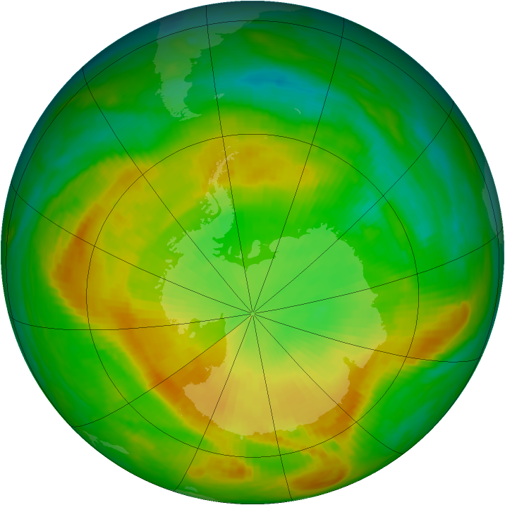 Antarctic ozone map for 24 November 1981